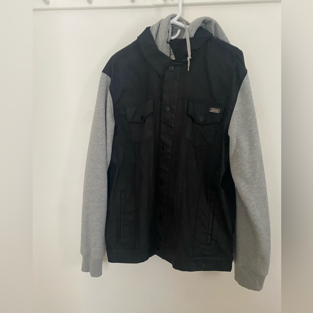 Men's Black and Gray Bomber Jacket